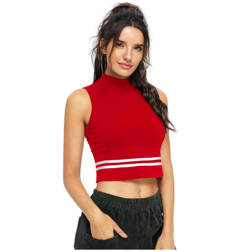 Women Polyester, Knitting Western Wear Tops (Red)