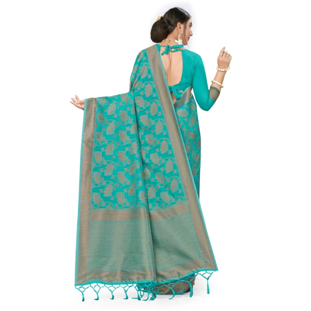Women Banarasi (Spun Cotton) Saree (Firoji,5-6 Mtrs)