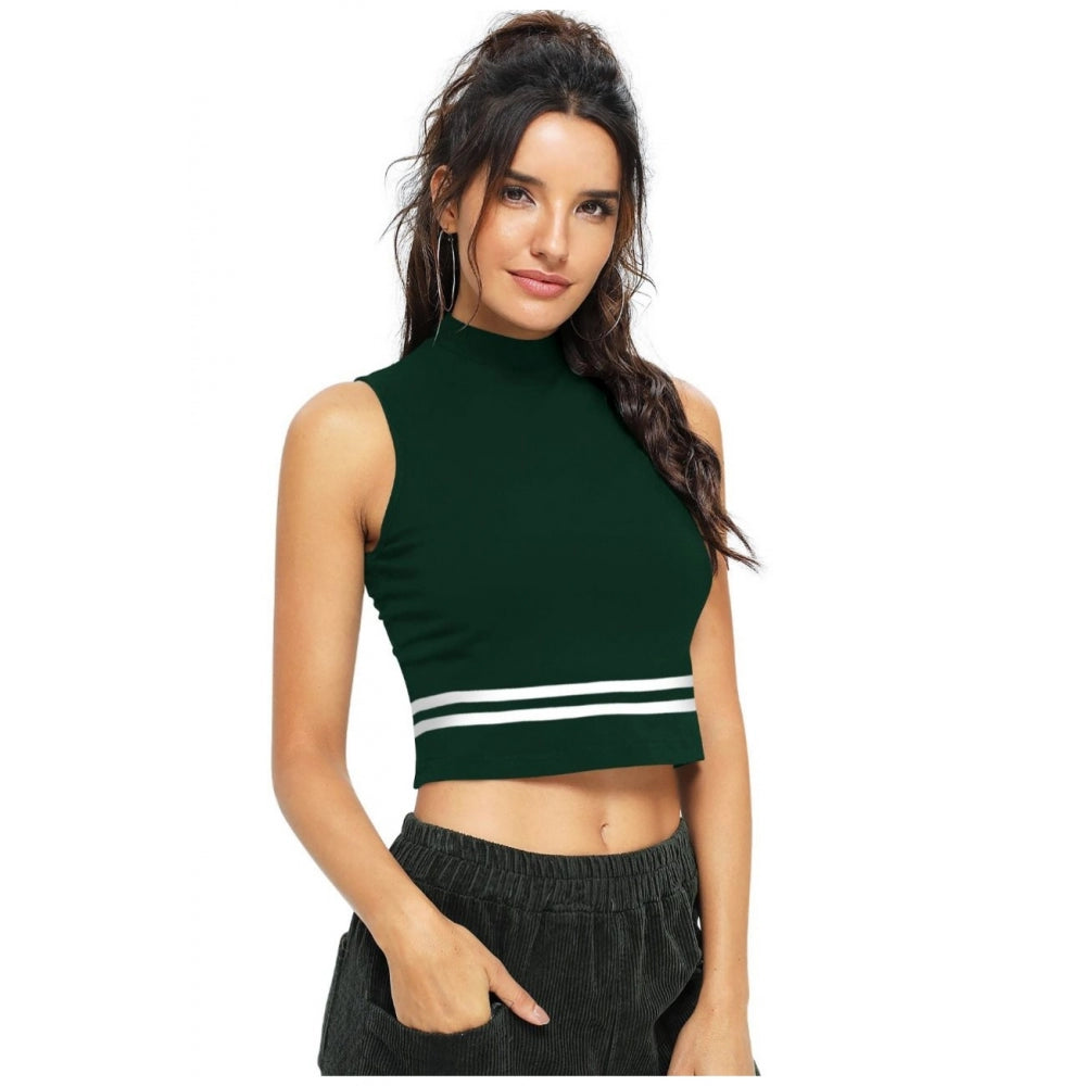 Women Polyester, Knitting Western Wear Tops (Green)