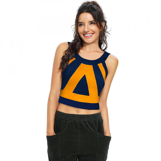 Women 95% Polyester 5% Spandex Western Wear Tops (Yellow)