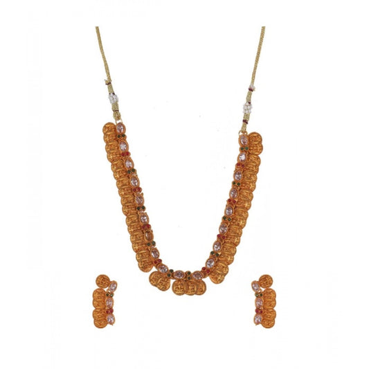 Women Elegent Laxmi Coin Shape Jewellery Chowker Set (White, Free Size)