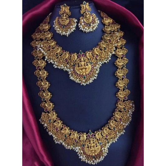 Women Elegent Combo Of Jewellery Set (Gold, Free Size)