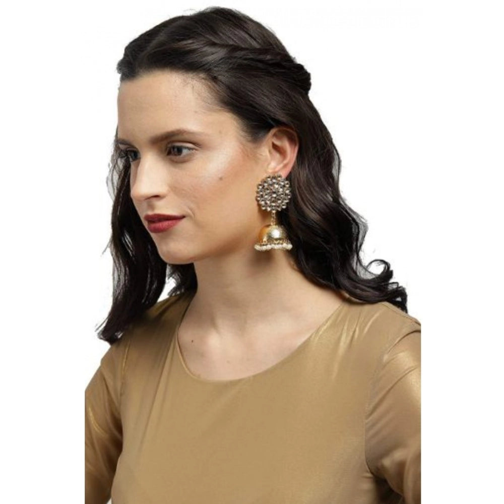 Women Rose Gold Plated Alloy Earrings (White)