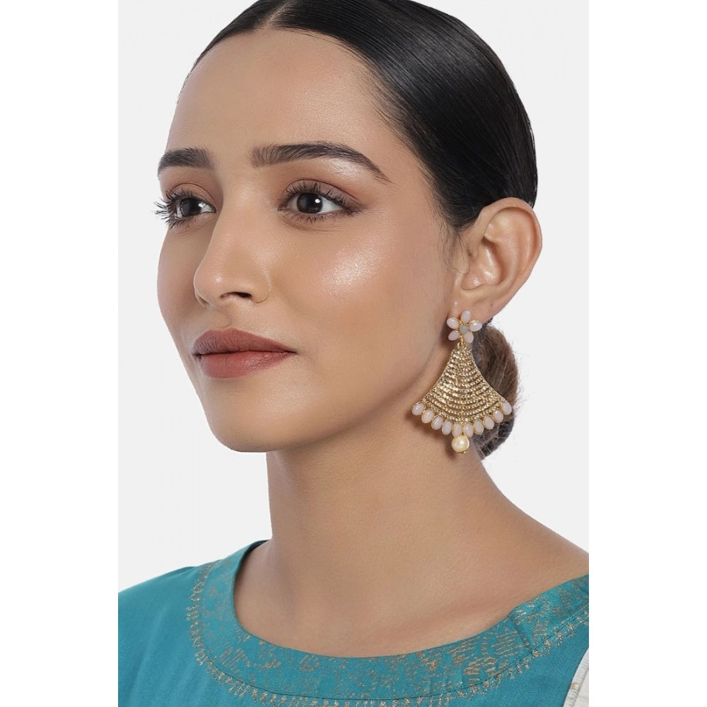 Women Rose Gold Plated Alloy Earrings (Gold)
