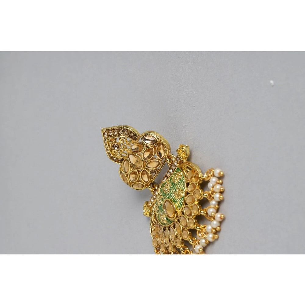 Women Rose Gold Plated Alloy Earrings (Gold)