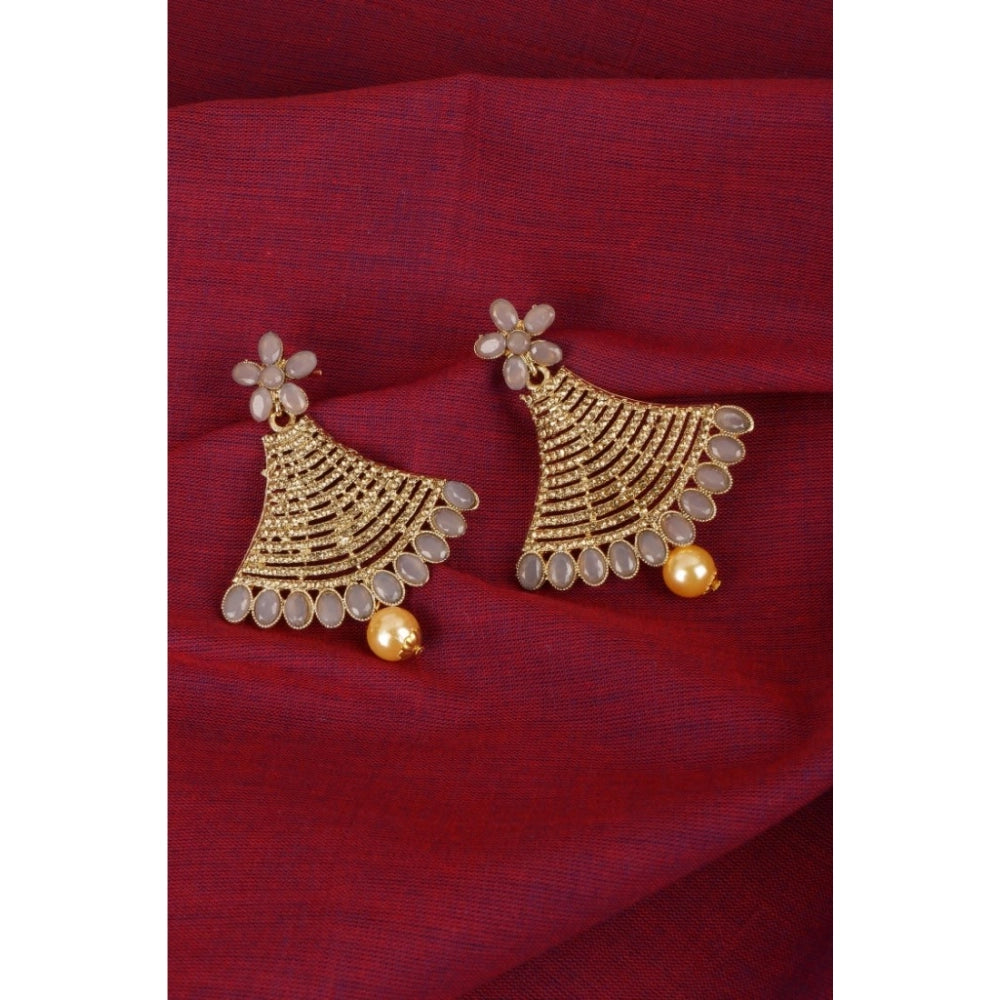 Women Rose Gold Plated Alloy Earrings (Gold)