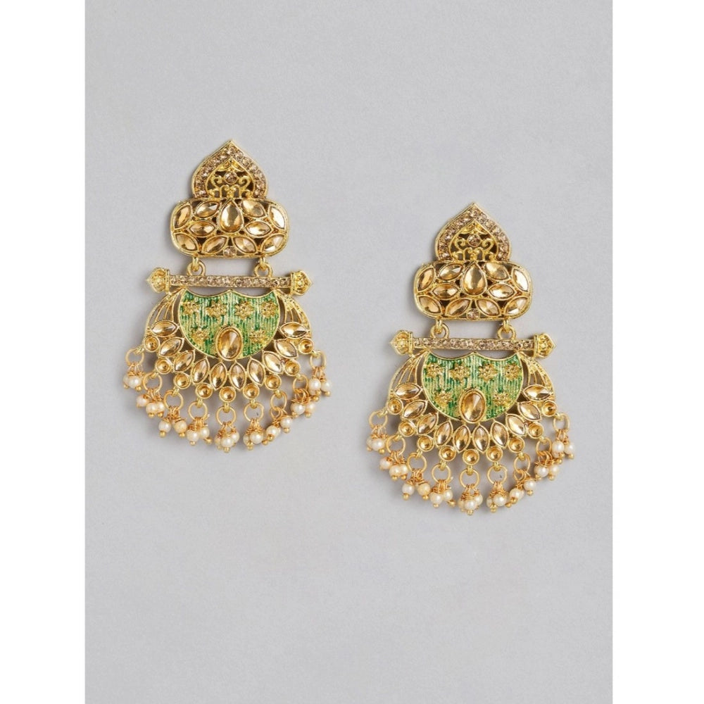 Women Rose Gold Plated Alloy Earrings (Gold)