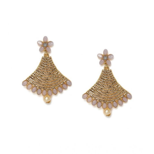 Women Rose Gold Plated Alloy Earrings (Gold)