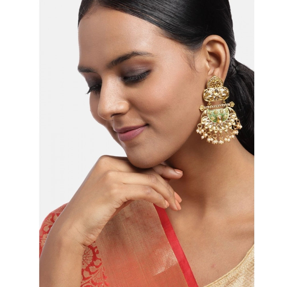 Women Rose Gold Plated Alloy Earrings (Gold)