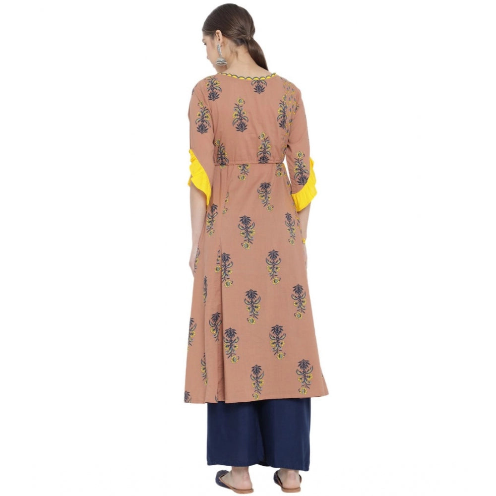 Women Casual 3/4 th Sleeve Floral Printed Cotton Kurti (MultiColor)