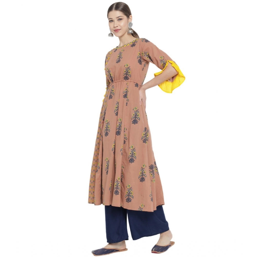 Women Casual 3/4 th Sleeve Floral Printed Cotton Kurti (MultiColor)