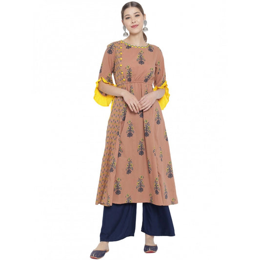 Women Casual 3/4 th Sleeve Floral Printed Cotton Kurti (MultiColor)