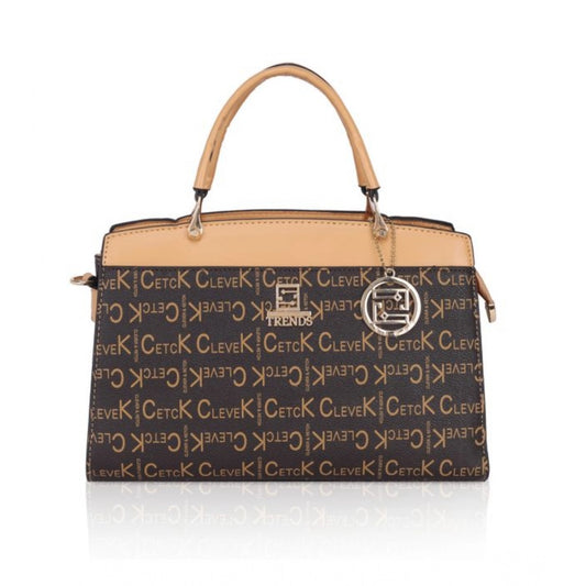 Women Faux Leather Printed Handbag (Camel)