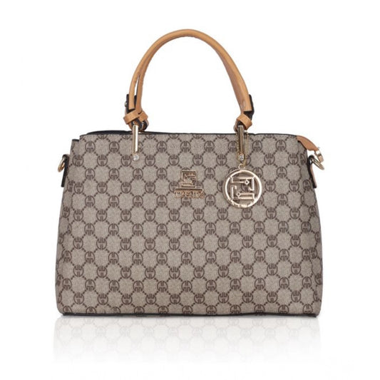 Women Faux Leather Printed Handbag (Camel)