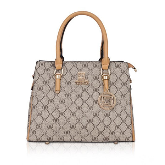 Women Faux Leather Printed Handbag (Camel)