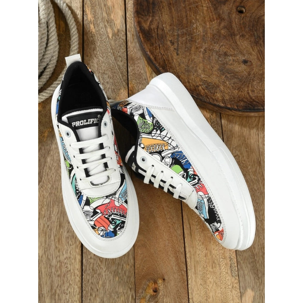 Men's Casual Synthetic Lace-ups Casual Shoes (White)