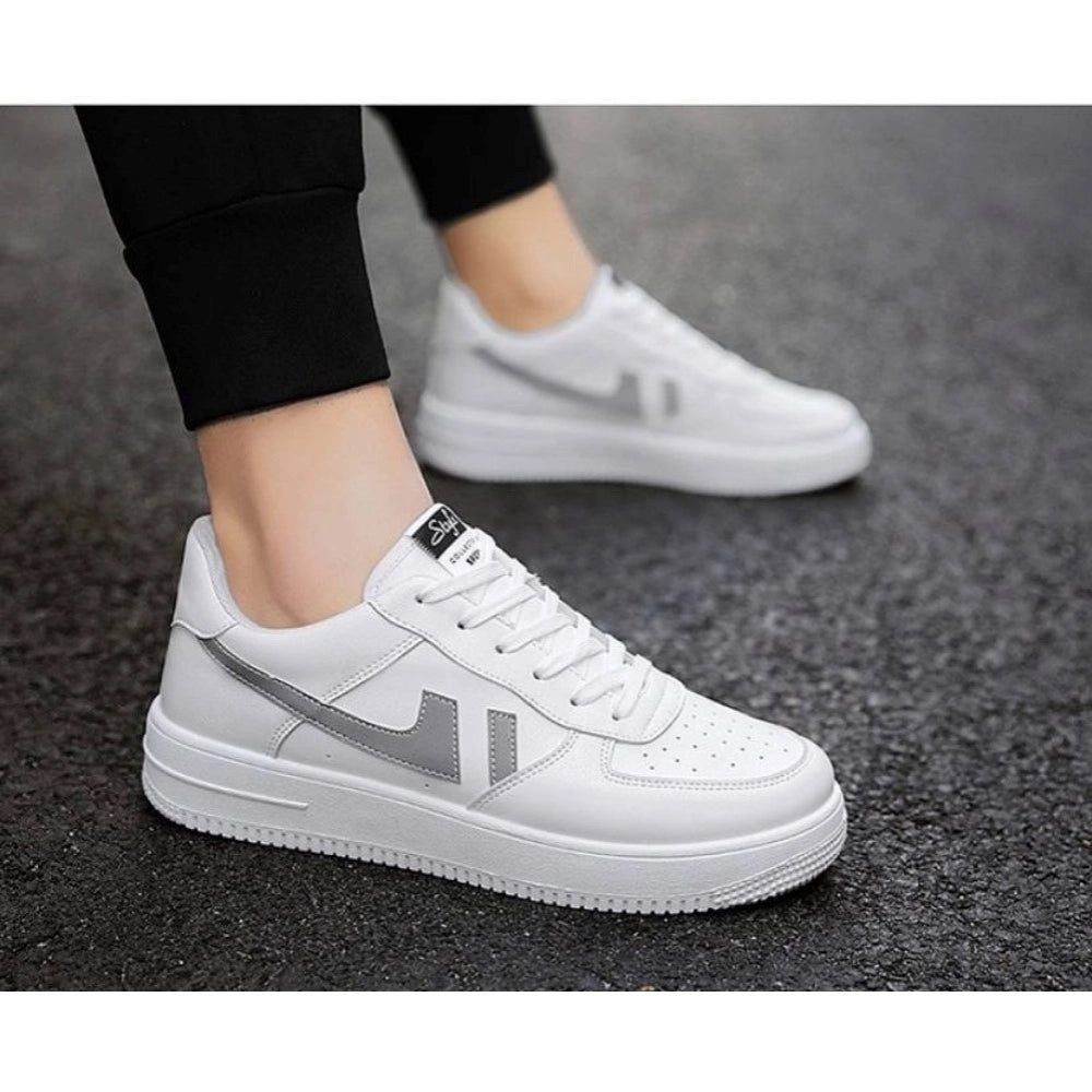 Men's Casual Synthetic Lace-ups Casual Shoes (White)