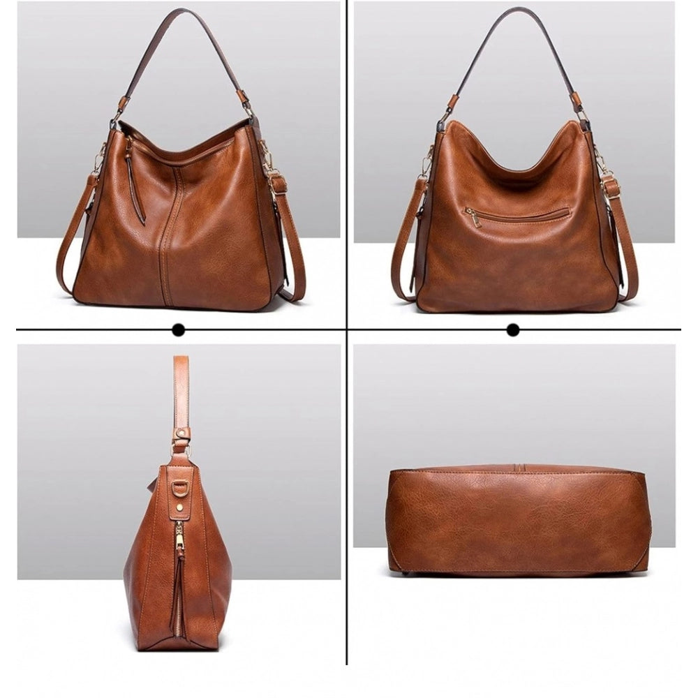 Women PU Leather Zipper Handbag