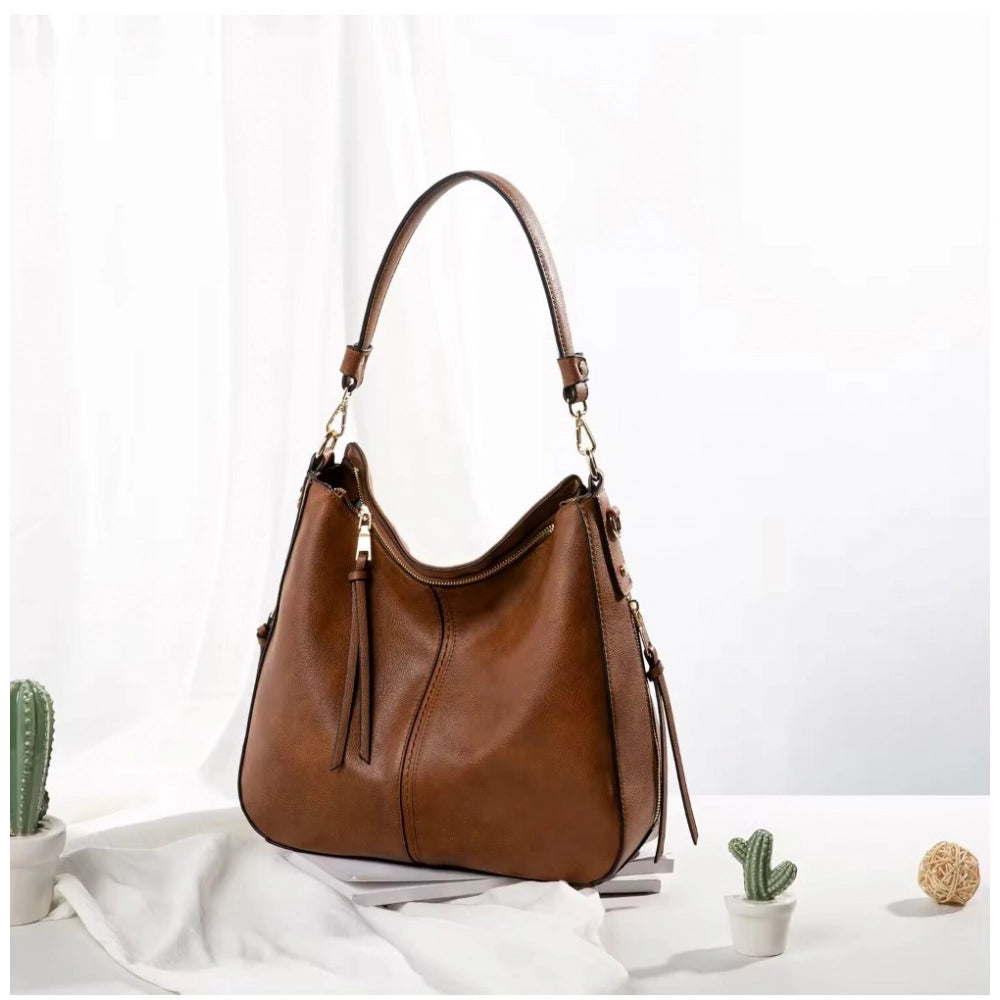 Women PU Leather Zipper Handbag